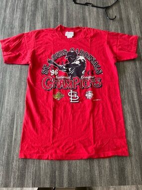Rare St. Louis Cardinals '96 National League Champions Red Graphic Tee
